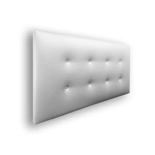 Silcar Home - Cabecero de Cama Carlo 135 Blanco - Estructura de Madera, Tapizado en Polipiel, Diseño Moderno con Dos hileras Botones, Fácil Instalación - Polipiel Blanco, 135 cm