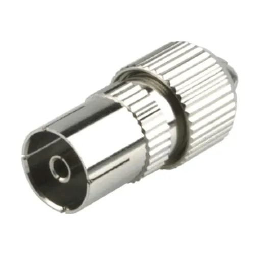 Brightium Clavija antena satélite TV recta macho, con conexión segura y durabilidad; ideal para instalaciones de televisión satelital.