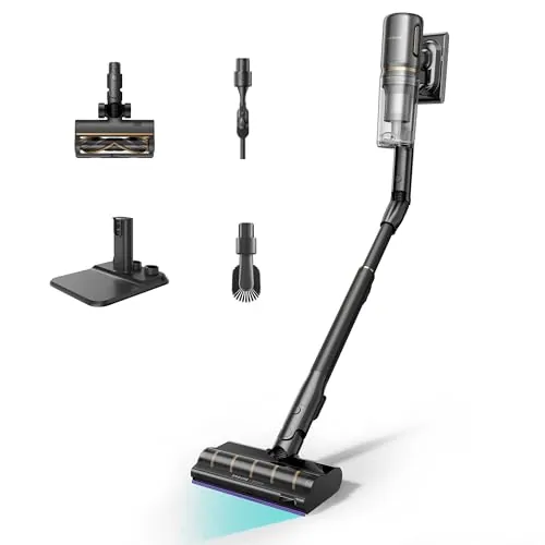 DREAME V20 Pro-A Aspirador Sin Cable, Limpieza de Bordes a 0 mm, Sin Enredos, Limpieza de Suelos Duros y Alfombras, 24000 PA/Succión de 210 AW, 90 min de Autonomía Máx., Limpieza de Pelo de Mascotas