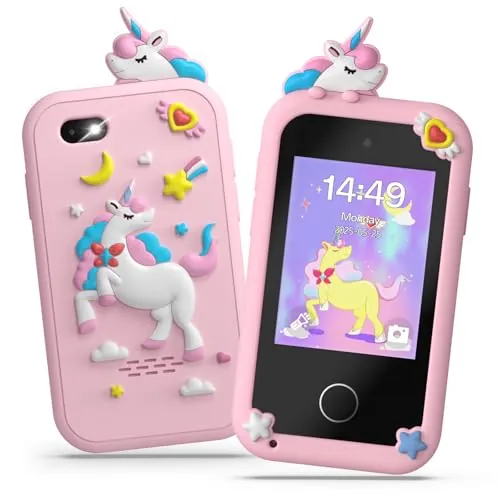 Smartphone Niños Rosa Teléfono Móvil para Niños con Doble Cámara