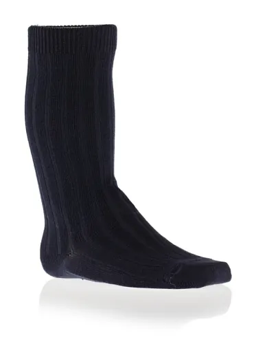 Calcetines canalé Cóndor altos (6, Azul Marino)