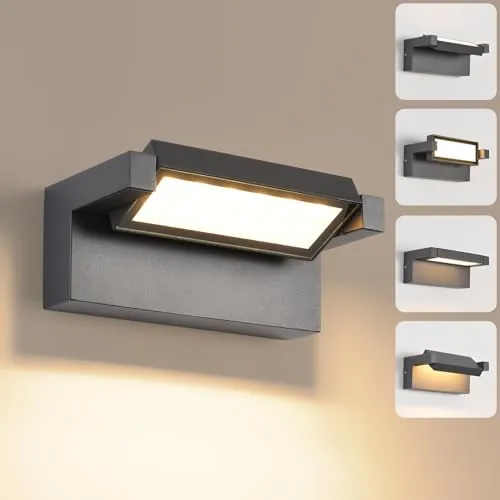 KUKAK 22W Aplique Pared con Panel Orientable de 350°,3000K,Gris Oscuro