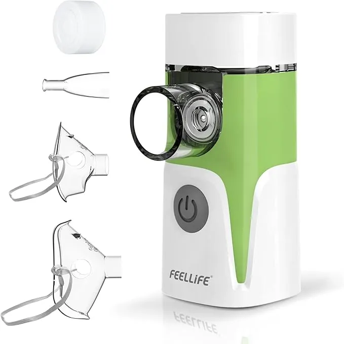 FEELLIFE Nebulizador Portatil para bebe y adultos Maquina De Aerosoles Inhalador, Para El Tratamiento De Tos, Asma, Enfermedades Respiratorias
