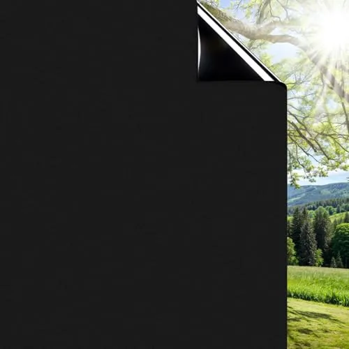 DIFIT Vinilos para Cristales, Vinilo Ventana Privacidad Negro, 44.3x200cm