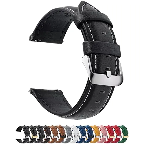 Fullmosa Correa Reloj 22mm, Correa de Cuero Vintage Reemplazo Compatible Con Garmin Forerunner 255/265,Samsung Gear S3 Classic/Frontier/Galaxy Watch 46mm