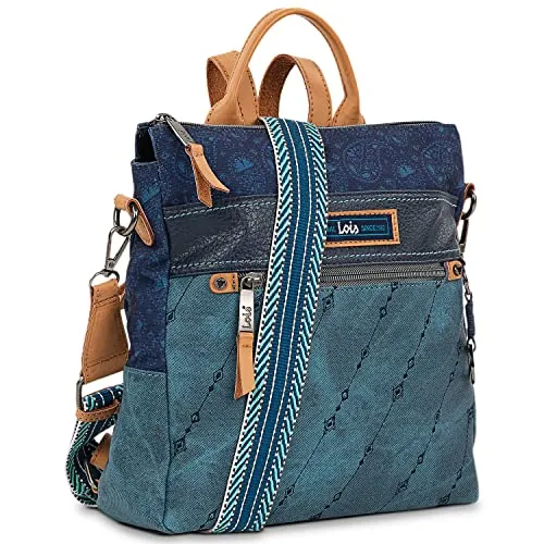 Lois - Mochila Casual Pequeña para Mujer - Bolso de Marca. Moda 315597, Azul