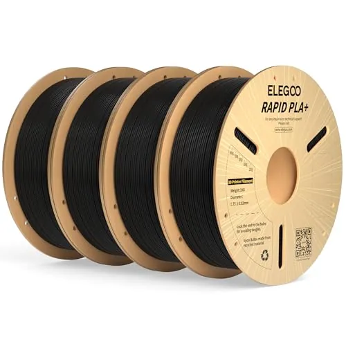 ELEGOO Filamento PLA+ de Alta Velocidad 1.75 4KG Negro