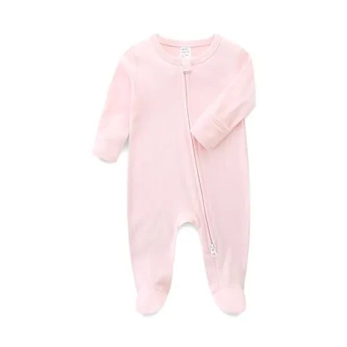 KIDDLETOWN Pijamas para Bebés, Ropa Bebe Niña Niño 0-3 Meses, Pijama De Algodón Bebe Mameluco De Manga Larga, Doble Cremallera Monos Peleles para Dormir para Bebés