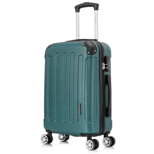 RAYKONG Maleta Mediana ABS 66x43x25cm |71L| 24 Pulgadas |23kg semirígidas candado combinación - Verde