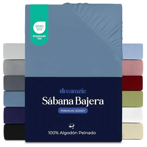 Dreamzie - Sábanas Bajera - 140x200-100% Algodon Peinado - Premium Jersey
