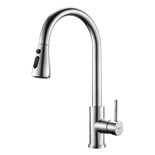 Ibergrif Grifo Cocina Extraíble de Acero Inoxidable Cepillado