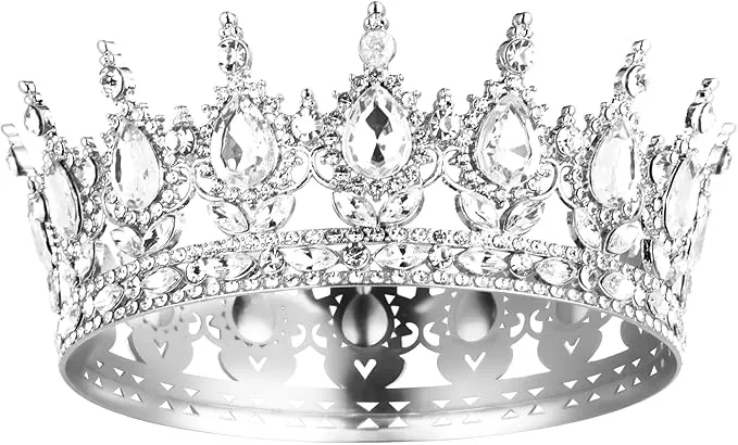 Corona Reina, Tiara Redonda, Redonda Completa Chica de Cristal Tiaras Diamantes de Imitación Brillantes, Tiaras Novia Hermoso para Bodas, Fotografía, Fiestas de Cumpleaños, Fiestas de disfraces