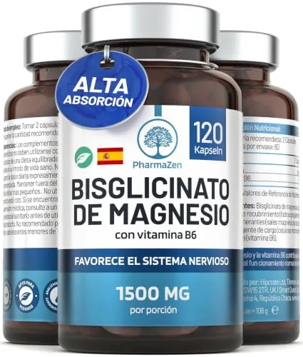 Bisglicinato de Magnesio 1500 mg con vitamina B6 - Sueño y energía