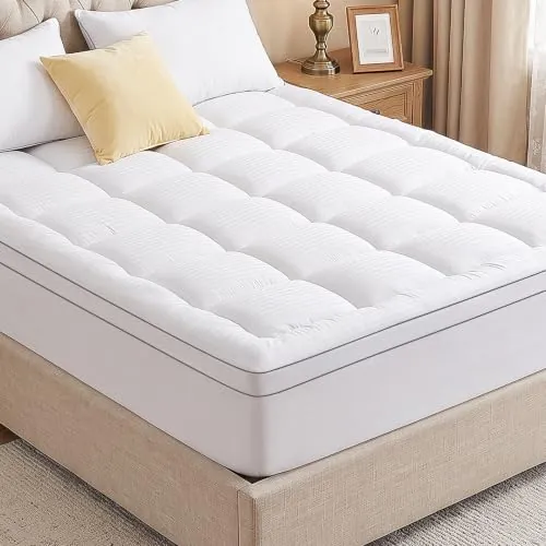 Topper 140x200cm, 1000 gsm de Microfibra, Sobrecolchon Suave y Transpirable | Protector de Colchón Suave, Cubre Colchon, Topper Colchon Lavable a Máquina, para Colchones, Boxspring y Sofás Cama