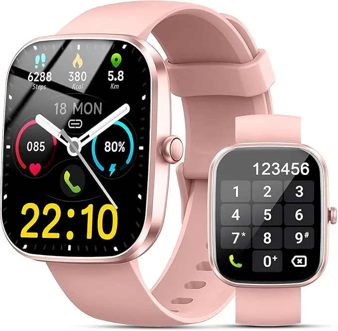 2026 Reloj Inteligente Hombre Mujer, 1.96" Smartwatch con Llamadas Bluetooth y Whatsapp Notificación, Pulsómetro, IP68 Pulsera Actividad con 100+ Modos Deportivos, Monitor de Sueño para Android iOS
