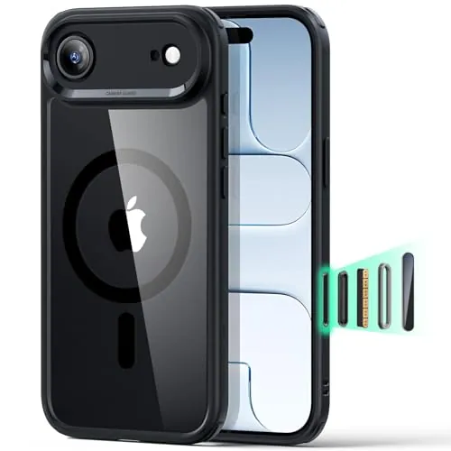 ESR Classic Hybrid Funda para iPhone Air, Negro Transparente