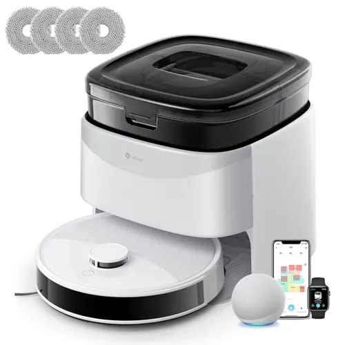 Lefant M3L Robot Aspirador y Fregasuelos, 10 000Pa, 220min, Vaciado Automático para 3,2 L, Navegación dToF, Cepillos Antienredos, Doble Giro Fregar, Lavado y Secado Automático