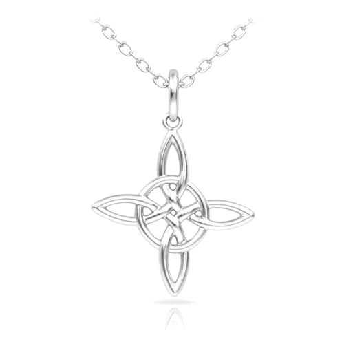 Colgante Nudo de Bruja plata de ley 925 - Regalos originales para mujer - Amuletos de la suerte y proteccion - Lleva cadena y se envía en una cajita de regalo