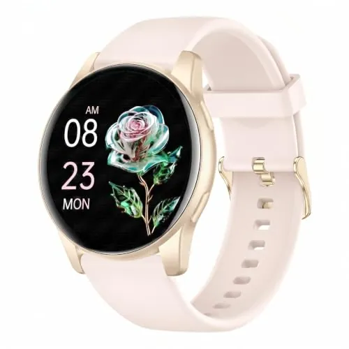 AcclaFit Reloj Inteligente Hombre Mujer con Llamadas Bluetooth, Smartwatch Esfera Redonda 1,38" con 147+ Modos Deportivos, Pulsómetro, Monitor de Sueño, IP68 Impermeable, Compatible con Android iOS