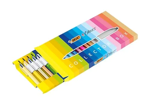 BIC 4 Colores Colección Especial de 15 Bolígrafos de Punta Media (1,00 mm) y Punta Ancha (1,6 mm), Ideas de regalos creativos - Material escolar, papeleria y oficina, boligrafos bonitos