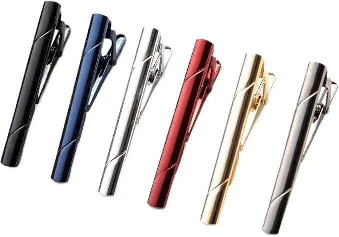 6 Piezas Pisacorbatas Hombre Juego de Clip de Corbata Plata Oro Negro Pasador de Corbata con Caja Clásicos Corbatas Clips Tie Clip para Bodas y Reuniones Fiesta Regalo para Esposo Padre