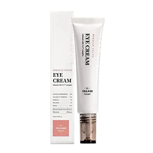 VILLAGE 11 FACTORY Crema para los ojos Miracle Youth (25ml) Retinol 0,1% para principiantes, Escualano, para un contorno de ojos terso y luminoso (Miracle Youth Eye Cream)