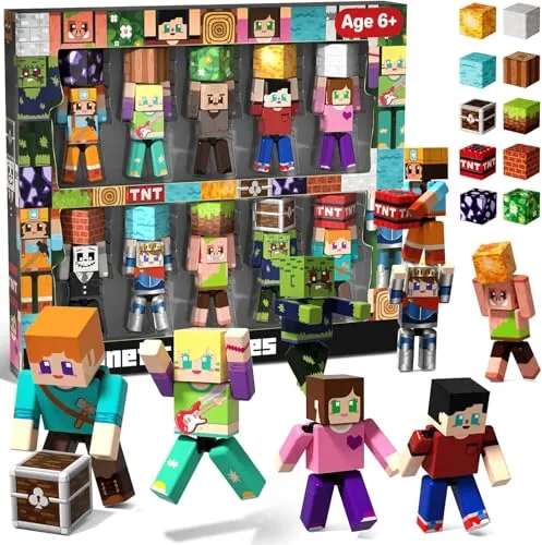 Bloques Magnéticos Construcción Niños (Set 20 Piezas): 10 Personajes Figuras y 10 Cubos Magnéticos, Juegos Montessori Educativos, Imanes de Construcción, Regalo para Niños y Niñas 3 4 5 6 Años