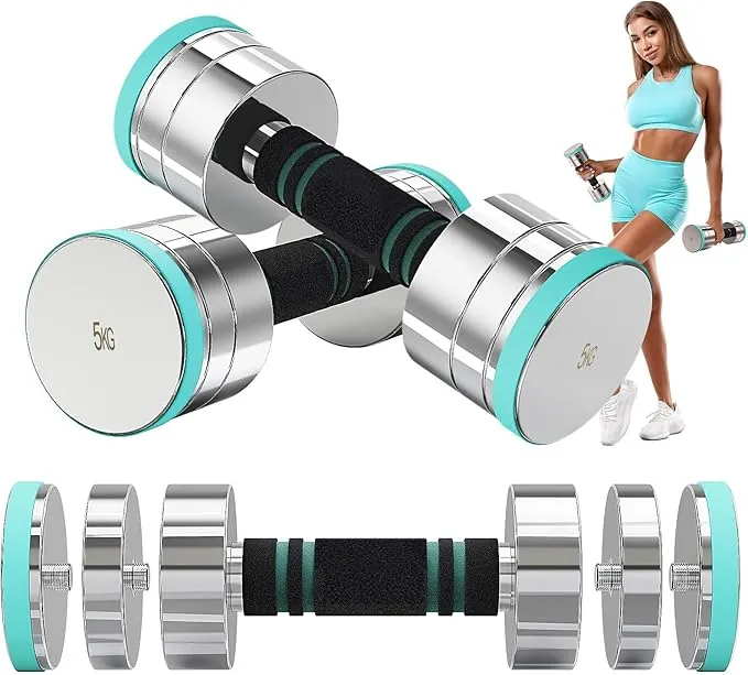 Dripex Mancuernas Ajustables de Acero de 2,5 kg 5 kg 7,5 kg 10 kg 15 kg 25 kg Pesas y Mancuernas con Mango de Espuma para Levantamiento de Pesas Fitness en casa y Gimnasio