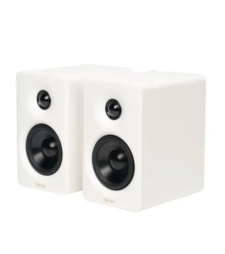 Edifier M60 Altavoz Multimedia Bluetooth 5.3 | 66W RMS, Hi-Res Audio Wireless, LDAC | 3" Woofer + 1" Tweeter | USB-C/AUX | Diseño Compacto para PC/Escritorio-Blanco