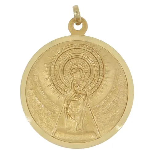 Holyart Medalla 32 mm Virgen del Pilar y Basílica latón Dorado