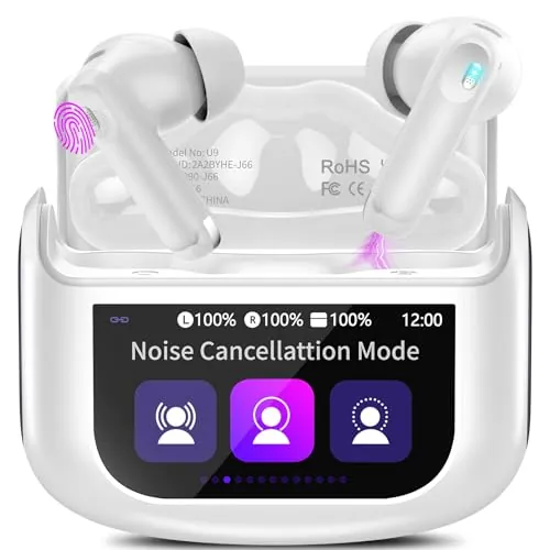 Thunelec Auriculares Inalámbricos Pantalla Táctil Cancelación Ruido ANC+ENC
