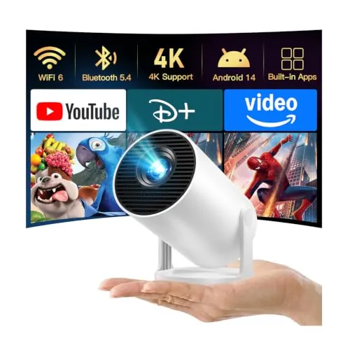 [Auto Keystone] Proyector Inteligente - Wi-Fi 6 ＆ Bluetooth 5.4, Android 14