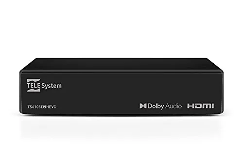 Telesystem Receptor TDT Terrestre - Decodificador TDT HD, DVB-T/T2, H265 HEVC Main10, Resolución 10801i/p, 10 bits, HDMI, RF, USB, SCART, Compatible Dolby Digital, Búsqueda Automática