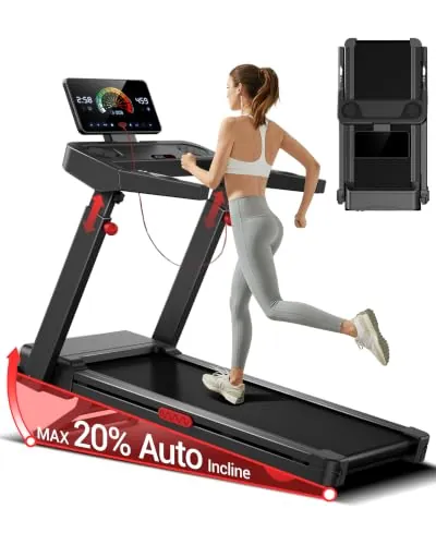 LONTEK Cinta de Correr Plegable con Inclinación Automática, 14 KM/H