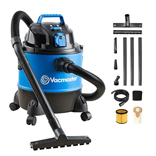 Vacmaster Aspirador en seco y húmedo 1250W 20L con Bolsa para casa Garaje | Aspiradora Multiusos,Aspirador de Taller con Enchufe Integrado y Función de Soplado VQ1220PFC