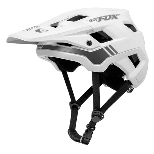 Casco de Bicicleta de montaña con Visera Desmontable, para Hombre, Mujer, Adulto, Joven, Color Blanco, L (59-62 cm)