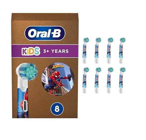 Oral-B Kids Cabezales de Recambio Originales para Niños +3 Años, Pack de 8