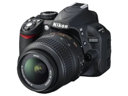 Nikon D3100 - Cámara réflex digital de 14.2 Mp (pantalla 3", estabilizador óptico, vídeo Full HD), color negro - kit con objetivo AF-S DX 18-55mm VR [importado]