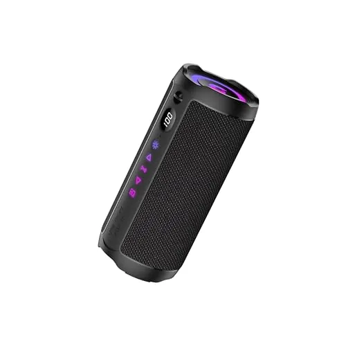 Altavoz Bluetooth Portátil 25W, Potente Altavoz Bluetooth, Altavoces Graves Duales, 25H Reproducción, IPX7, RGB, Emparejamiento TWS, AUX, TF, USB, Ideal Para Actividades Aire Libre, Fiestas,Viajes.