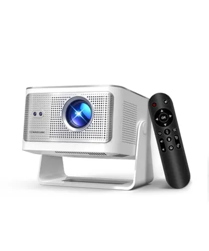 [App Integrada] Mini Proyector 4K & 8K Soporte 1080P Nativo, Proyector Portátil con WiFi 6 Bluetooth 5.4, 600ANSI, Enfoque Automático, 6D Corrección Automática de Trapecio, Rotación 180°, HY350MAX
