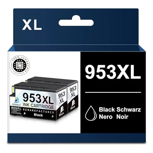 DOUBLE D Cartuchos de Tinta 953XL Negro,No Afectada por la Actualización