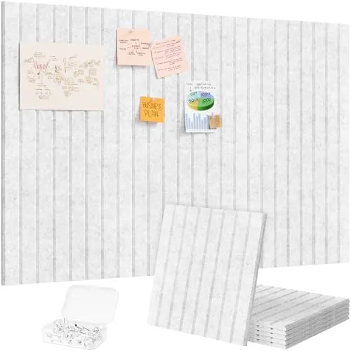 Lifewit 90 x 60 cm Pizarra de fieltro autoadhesiva, paquete de 6 pizarras de corcho alternativas, tablero de visión decorativo, pared de fotos, tablero de notas con 30 chinchetas para oficina, cocina