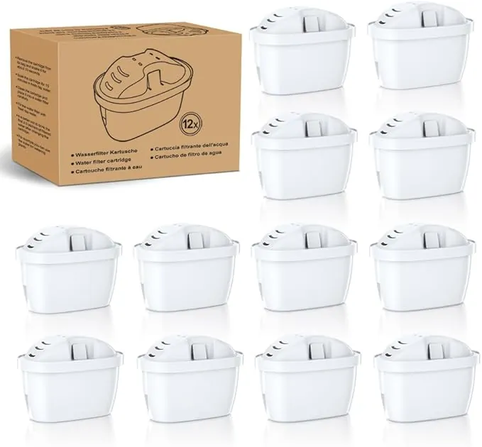 Mutital Cartuchos de filtro de agua de repuesto para filtro de agua Brita Maxtra + Cartuchos de filtro, Aquaphor, Cartuchos de filtro compatible con jarra Brita (12 unidades)