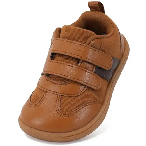 STQ KIDS Barefoot Deportivas Niño Zapatillas Primeros Pasos Marrón 24 EU | Calzado Respetuoso Bebe Descalzo con Caída Cero para Correr Caminar Jugar Non-Slip Aire Libre