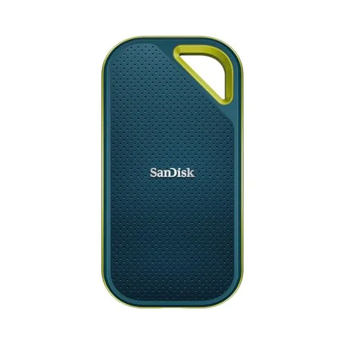 SANDISK Extreme Pro Portable SSD 1TB (Lectura y Escritura de hasta 2000 MB/s, cifrado por Hardware AES de 256 bits. la Resistencia a caídas de hasta 3 Metros, protección al Agua y el Polvo) Monterey