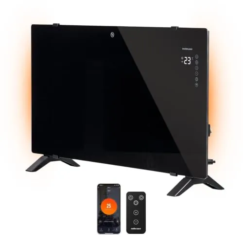 Mellerware Warmy Radiador Eléctrico Bajo Consumo WiFi 2000W Cristal