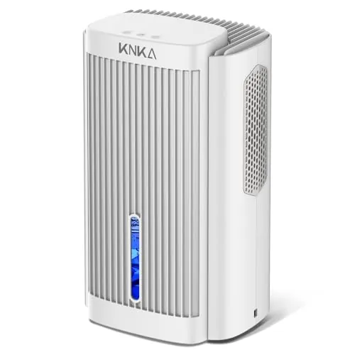 KNKA Deshumidificador eléctrico 1,1 L/día, menos de 28 dB, modo de sueño | Apagado automático, Luz nocturna, Apartamento, Baño, Sótano