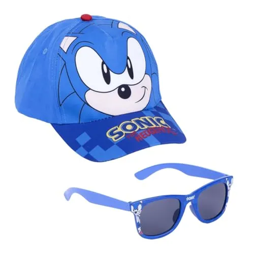 CERDÁ LIFE'S LITTLE MOMENTS Set Gafas de Sol y Gorra Sonic Protección UV 400 y Filtro de Categoría 3 - Gorra Infantil Sonic con Velcro Ajustable Producto Original Diseñado en España