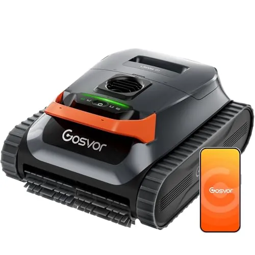 Gosvor (Nuevo 2026) LiteVac G1 Robot Limpiafondos Piscina,Paredes,Línea y Plataformas,7kg,200min Autonomía,Doble Filtración,Navegación Inteligente y App,200m²,Gris Anaranjado