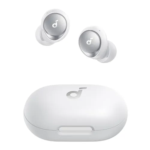 Soundcore by Anker Space A40 Auriculares Inalámbricos Bluetooth Cancelación Ruido Activa Adaptativo, 50H Reproducción Total, Hi-Res Sonido LDAC, Ajuste Cómodo, 6 Mics, Carga inalámbrica, Carga rápida